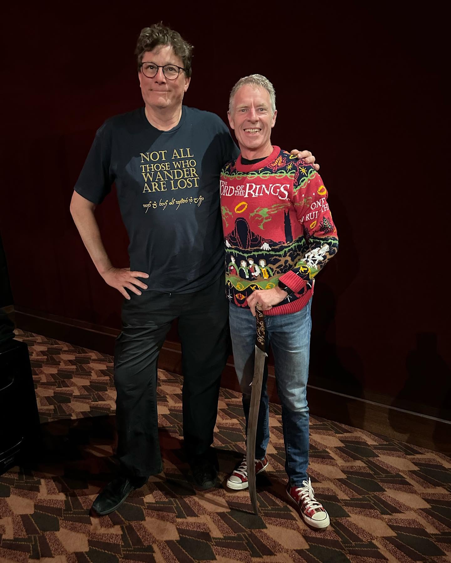 Grant with a Lord of the Rings guest at a Wellington event
